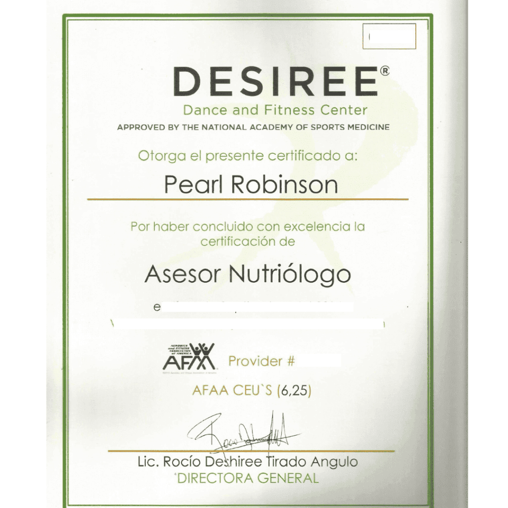 certificacion de asesor nutriologo avalada por AFAA