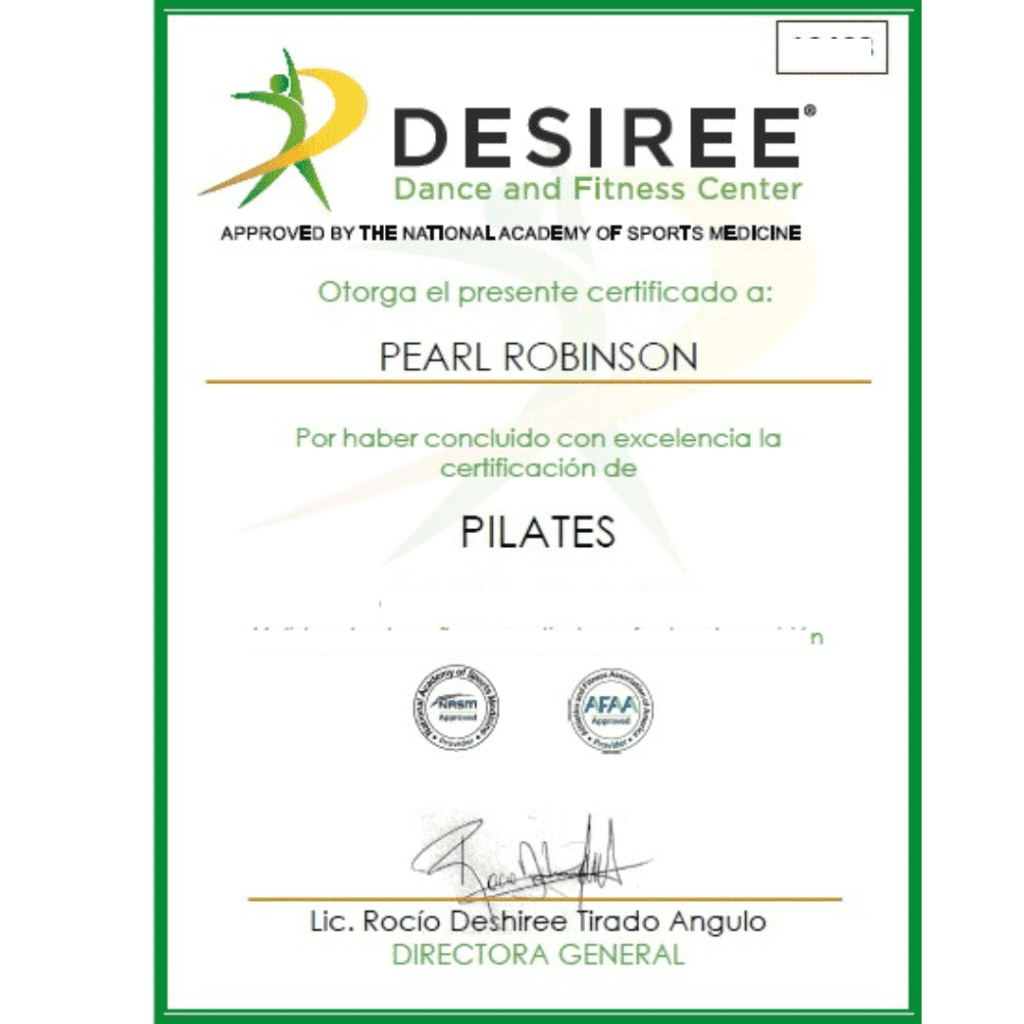 certificacion de pilates avalada por AFAA y NASM