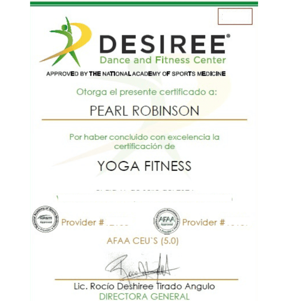 certificacion de yoga fitness avalada por AFAA y NASM