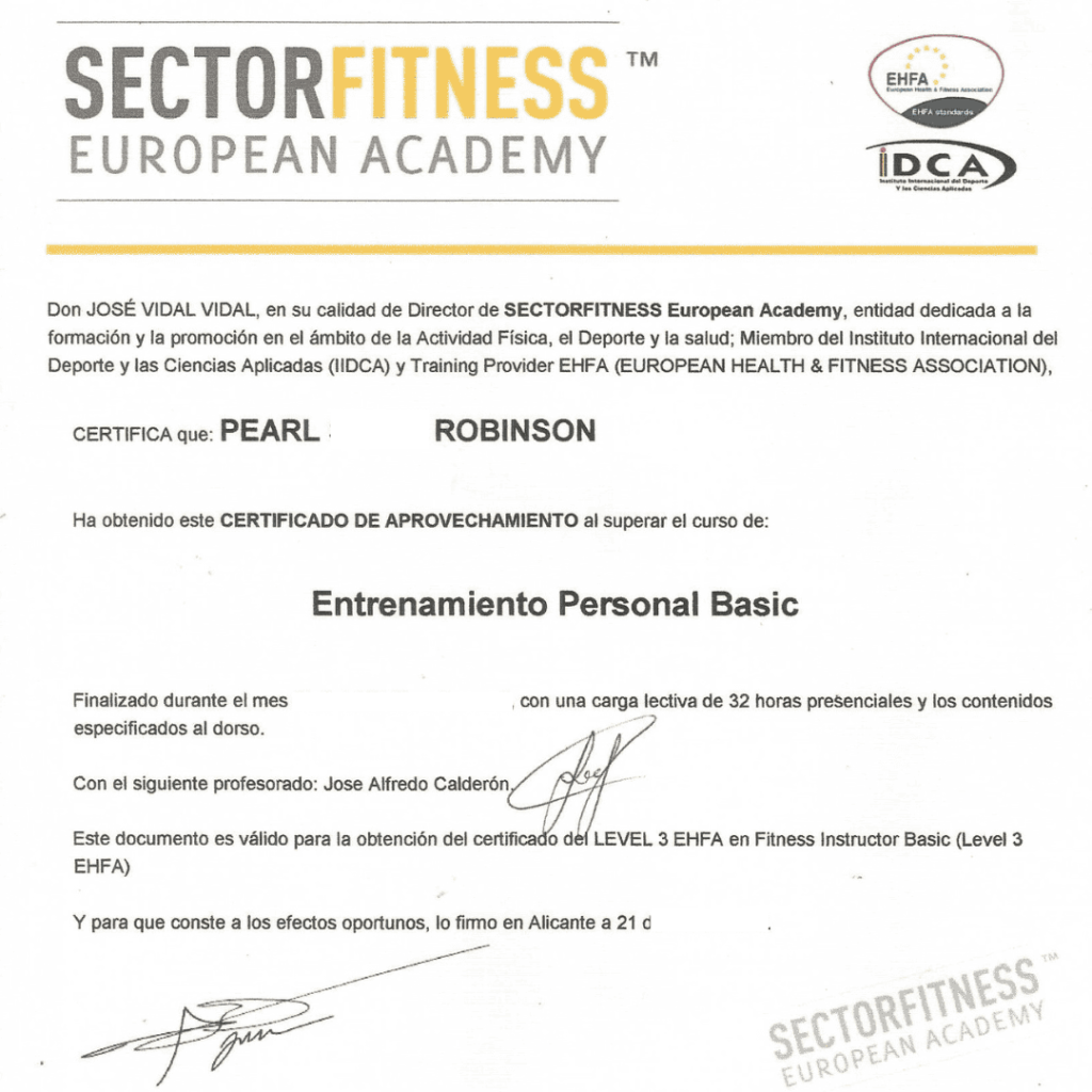 certificacion personal trainer de sector fitness european academy