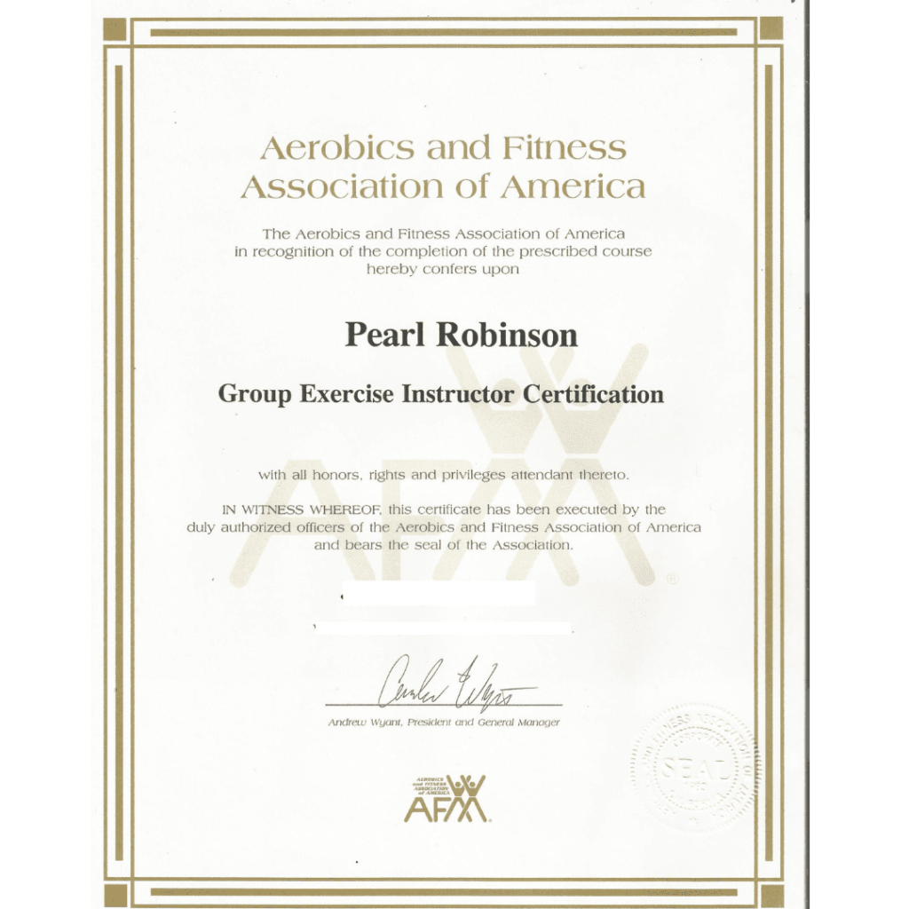 group exercise instructor certification of AFAA