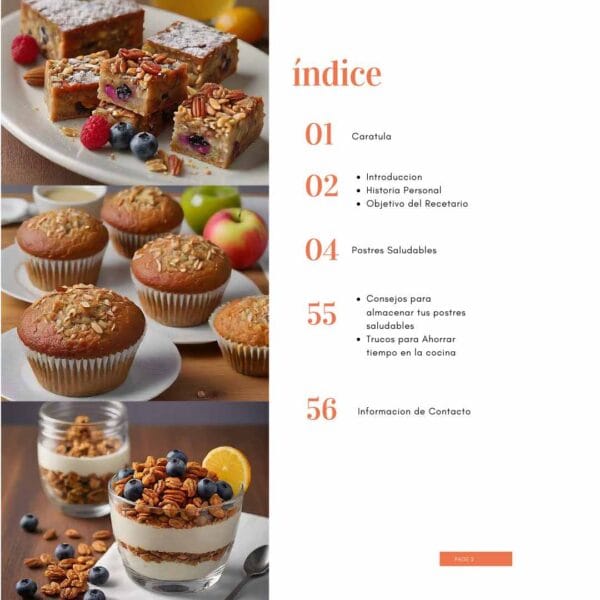 Recetario 50 Postres Saludables con 3 Ingredientes